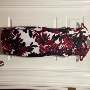 Calvin Klein Maroon Floral Dress